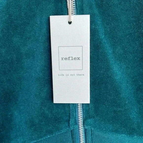 Reflex Green Zip Front Velour Hoodie - Picture 3 of 14
